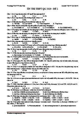 Đề ôn thi THPT Quốc gia môn Hóa học năm 2019 - Đề 1 - Trường THPT Trần Phú